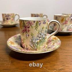 Vintage Lord Nelson Ware Chintz Heather 2750 Demitasse Tea Cup and Saucer 6