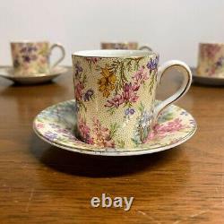 Vintage Lord Nelson Ware Chintz Heather 2750 Demitasse Tea Cup and Saucer 6