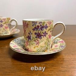 Vintage Lord Nelson Ware Chintz Heather 2750 Demitasse Tea Cup and Saucer 6