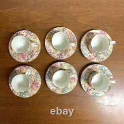 Vintage Lord Nelson Ware Chintz Heather 2750 Demitasse Tea Cup and Saucer 6