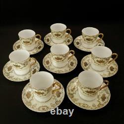 Vintage (Lot of 8) Demitasse Cups and Saucers Gold Gilded NORITAKE STYLE