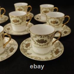 Vintage (Lot of 8) Demitasse Cups and Saucers Gold Gilded NORITAKE STYLE
