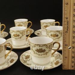 Vintage (Lot of 8) Demitasse Cups and Saucers Gold Gilded NORITAKE STYLE