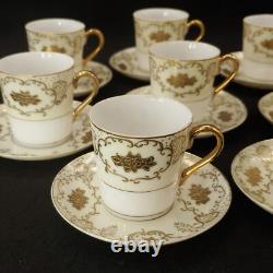 Vintage (Lot of 8) Demitasse Cups and Saucers Gold Gilded NORITAKE STYLE