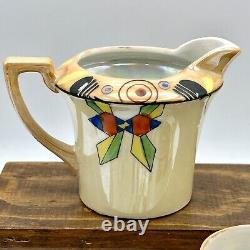 Vintage Lutsterware Handpainted Demitasse Coffee Set 14 Pieces Art Deco Japan