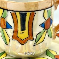 Vintage Lutsterware Handpainted Demitasse Coffee Set 14 Pieces Art Deco Japan