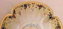 Vintage MOSER Yellow to Clear Demitasse Cup and Saucer Set Enamel, Gild, Jewels