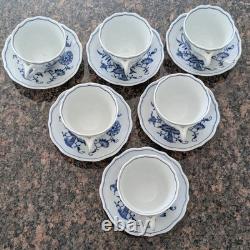 Vintage Meissen Blue Onion Espresso/Demitasse Set, 6 Cups/6 Saucers, Germany