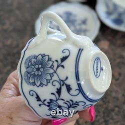 Vintage Meissen Blue Onion Espresso/Demitasse Set, 6 Cups/6 Saucers, Germany