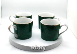 Vintage Neiman Marcus Malachite Demitasse Cup and Saucers Set of 4