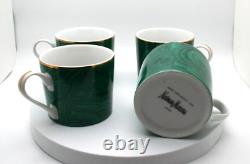 Vintage Neiman Marcus Malachite Demitasse Cup and Saucers Set of 4