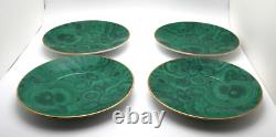 Vintage Neiman Marcus Malachite Demitasse Cup and Saucers Set of 4