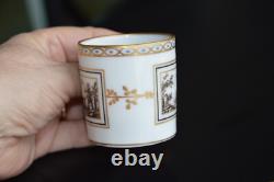 Vintage PAIR RICHARD GINORI DEMITASSE CUP & SAUCER ITALIAN LANDSCAPE (2) Sets
