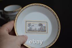Vintage PAIR RICHARD GINORI DEMITASSE CUP & SAUCER ITALIAN LANDSCAPE (2) Sets