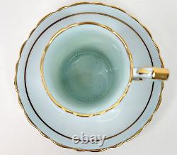 Vintage Paragon Demitasse Cup and Saucer Set of 14 Double Warrant Pink Teal Blue