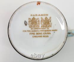 Vintage Paragon Demitasse Cup and Saucer Set of 14 Double Warrant Pink Teal Blue