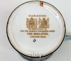 Vintage Paragon Demitasse Cup and Saucer Set of 14 Double Warrant Pink Teal Blue