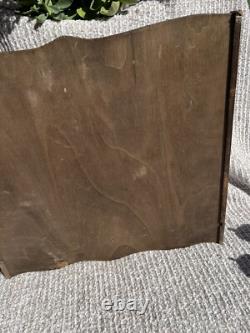 Vintage Peltro Pewter Italian 95 Espresso DEMITASSE Wooden Display Shelf