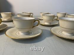 Vintage Pickard China 24k Gold Pilgrim Demitasse Tea Cups & Saucers Set of 12