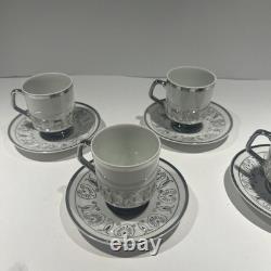 Vintage Porcelain China Japan Espresso Demitasse Cup & Saucer Set Of 4