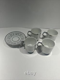 Vintage Porcelain China Japan Espresso Demitasse Cup & Saucer Set Of 4