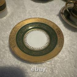 Vintage Porcelain De Limoges France Demitasse Cup and Saucer Set of Four