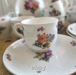 Vintage Porcelain Demitasse Tea Set Nymphenburg W Germany Handpainted 13 Pieces
