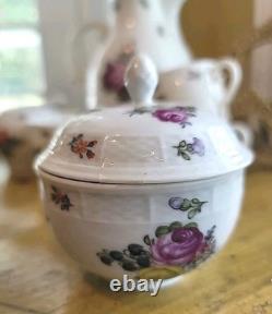 Vintage Porcelain Demitasse Tea Set Nymphenburg W Germany Handpainted 13 Pieces