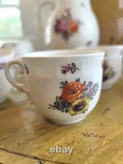 Vintage Porcelain Demitasse Tea Set Nymphenburg W Germany Handpainted 13 Pieces
