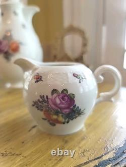 Vintage Porcelain Demitasse Tea Set Nymphenburg W Germany Handpainted 13 Pieces