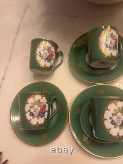 Vintage Porcelain Goumot Labesse Limoges Demitasse 6 Cups and 4 Saucers