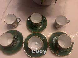 Vintage Porcelain Goumot Labesse Limoges Demitasse 6 Cups and 4 Saucers