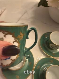 Vintage Porcelain Goumot Labesse Limoges Demitasse 6 Cups and 4 Saucers