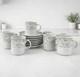 Vintage Porcelana Steatita Brazil Demitasse Cups & Saucers Set Of 8