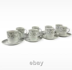 Vintage Porcelana Steatita Brazil Demitasse Cups & Saucers Set of 8