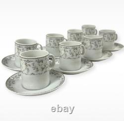 Vintage Porcelana Steatita Brazil Demitasse Cups & Saucers Set of 8