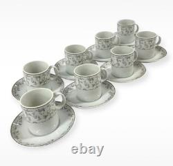 Vintage Porcelana Steatita Brazil Demitasse Cups & Saucers Set of 8