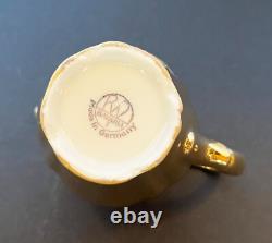 Vintage RW Bavaria Gold Porcelain Demitasse Tea Set for 6, Rudolf Wachter