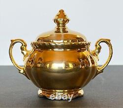 Vintage RW Bavaria Gold Porcelain Demitasse Tea Set for 6, Rudolf Wachter