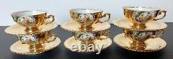 Vintage RW Bavaria Gold Porcelain Demitasse Tea Set for 6, Rudolf Wachter