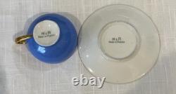 Vintage Rare M & R Made in France Demitasse Cups & Saucers Floral Set of 7