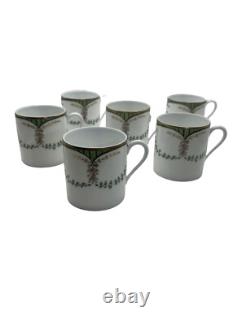 Vintage Raynaud Limoges Porcelain Festivities Demitasse Cups and Saucers France