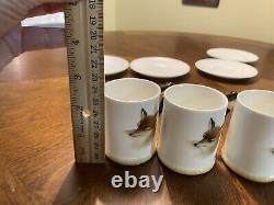 Vintage Reynard the Fox Coffee pot and demitasse cup and saucers set of 4