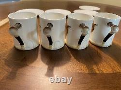 Vintage Reynard the Fox Coffee pot and demitasse cup and saucers set of 4