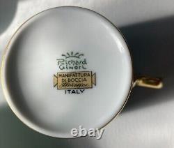 Vintage Richard Ginori Contessa Green Demitasse/Espresso Cup & Saucer PAIR