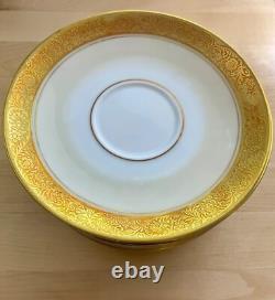 Vintage Rosenthal Selb Bavaria Demitasse Saucer White with Ornate Gold Rim