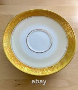 Vintage Rosenthal Selb Bavaria Demitasse Saucer White with Ornate Gold Rim