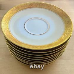 Vintage Rosenthal Selb Bavaria Demitasse Saucer White with Ornate Gold Rim