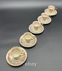 Vintage Rosenthal Vienna Ivory Set Of 5 Demitasse Tea Cup & Saucer Set