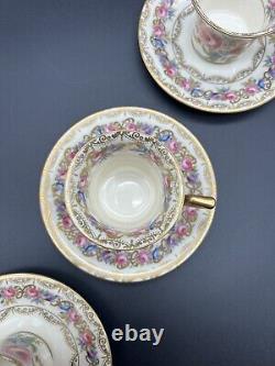 Vintage Rosenthal Vienna Ivory Set Of 5 Demitasse Tea Cup & Saucer Set